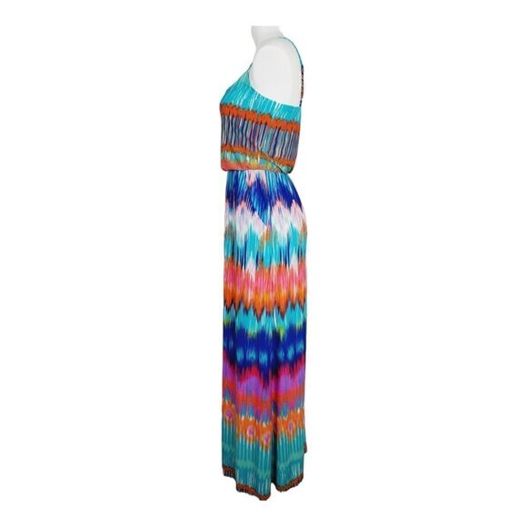 Bisou Bisou Michele Bohbot colorful stripe maxi dress with pockets Size 4 - Picture 2 of 6